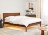 Bed with LED Wood BOISSET 160 x 200 cm (EU King Size) Dark Brown