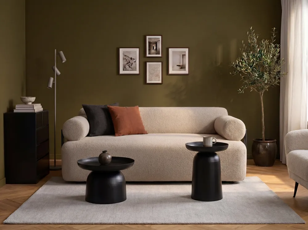 Sofa 2 Seater ELVA Boucle Beige_1035613
