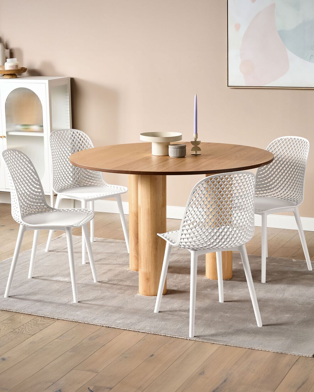 Set of 4 Dining Chairs EMORY White
