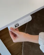 Elektriskt höj- och sänkbart skrivbord DESTINES 160 cm 72 cm Vit_1047299