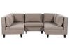 Modular U-Shape Sofa 5 Seater UNSTAD Fabric Brown