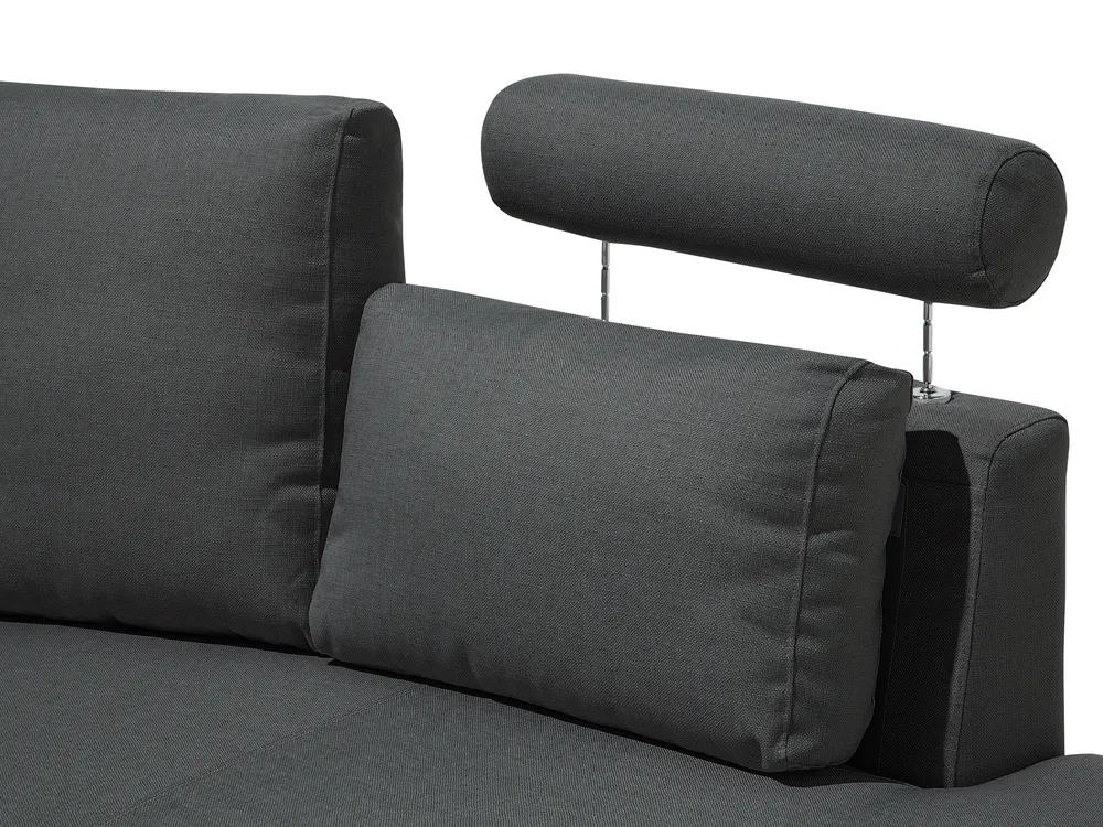 Curved Sofa 7 Seater ROTUNDE Fabric Dark Grey_694745