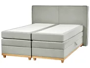 Divan Bed with Storage DYNASTY Fabric Light Grey 160 x 200 cm (EU King Size)_873535