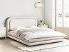 Bed Faux Linen LAVARDENS 160 x 200 cm (EU King Size) Light Beige