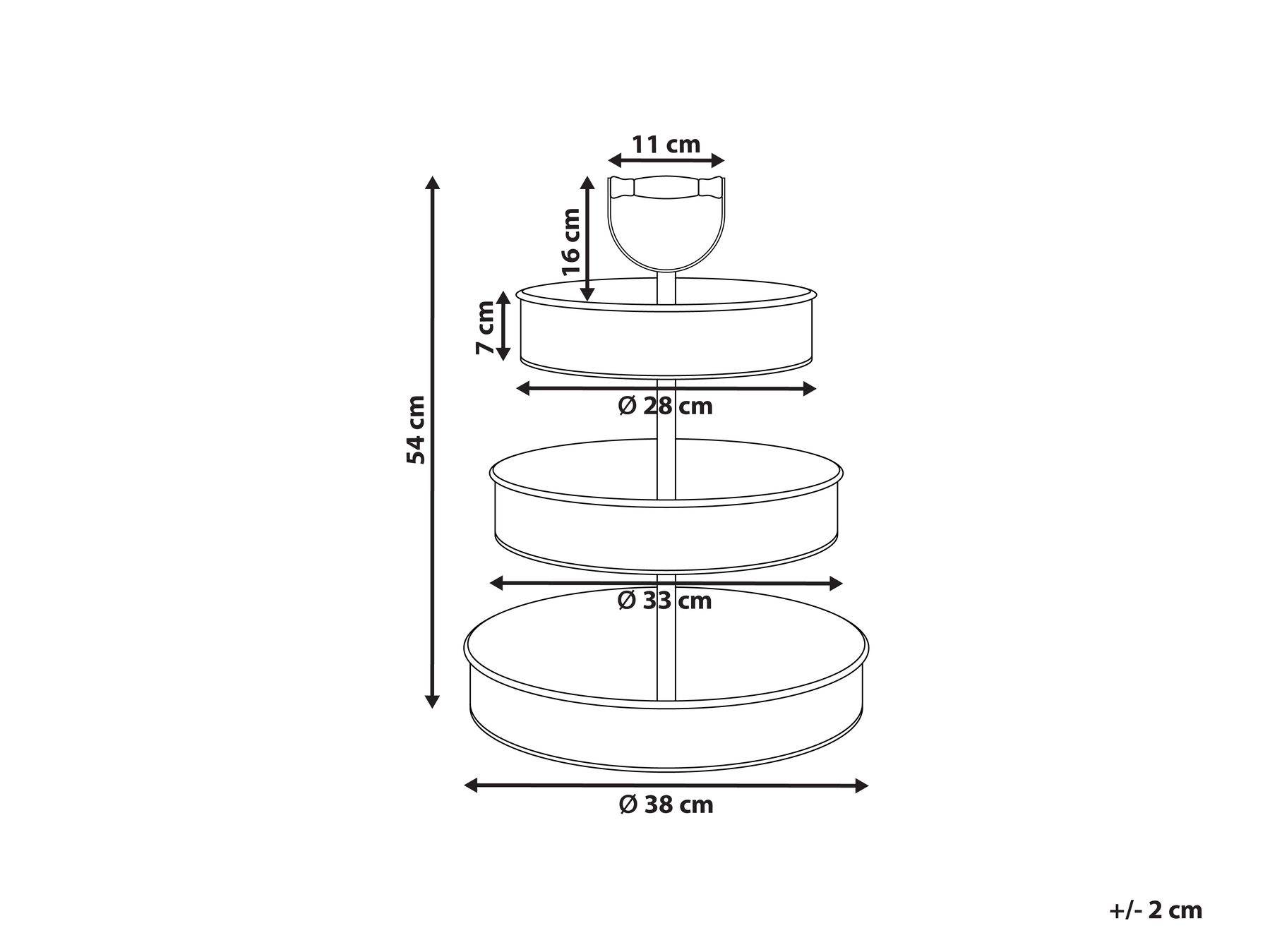 3-Tiered Cake Stand KOUIGN Silver_967172