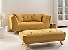Sofa 2 Seater HABO with Ottoman Fabric Mustard