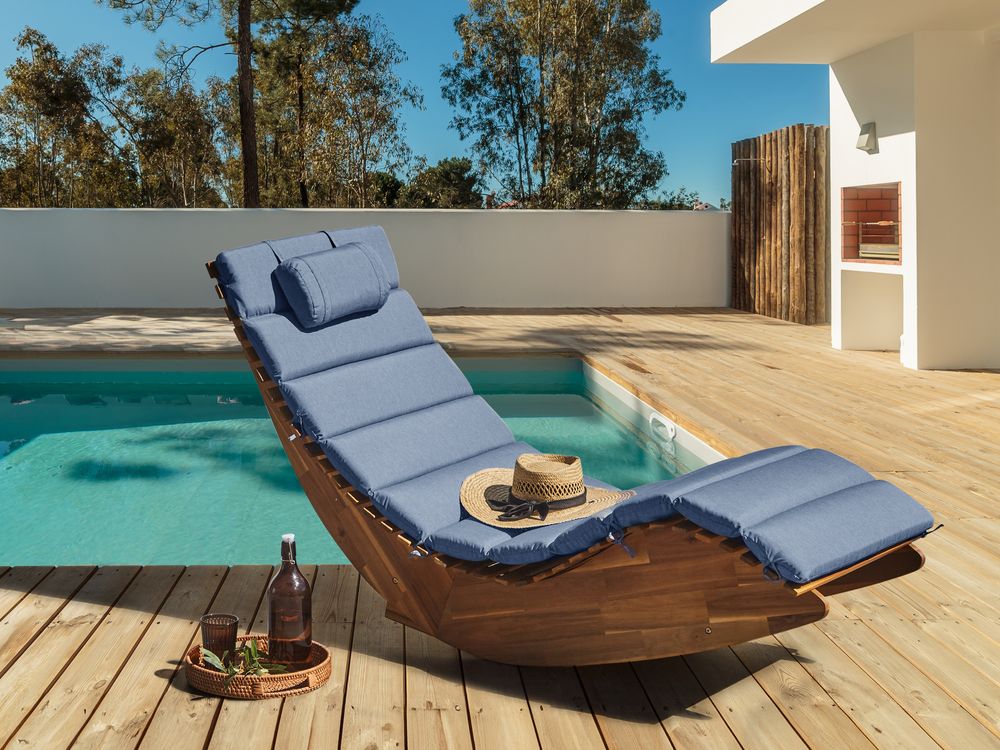 Aurinkotuolin pehmuste BRESCIA PREMIUM 180 x 60 cm Sininen