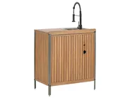 Outdoor Kitchen Cabinet with Sink IVREA Brown/ Black Certified Acacia Wood_988226