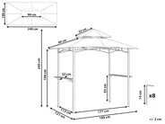 Paviljong NARO 240 cm 148 cm Metall Mörkgrön_851679
