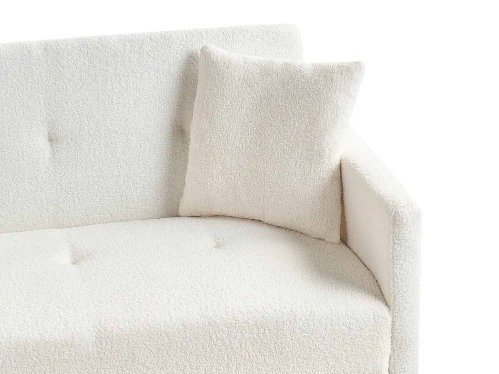Sofa Bed 3 Seater LUCAN Boucle Off-White_914812