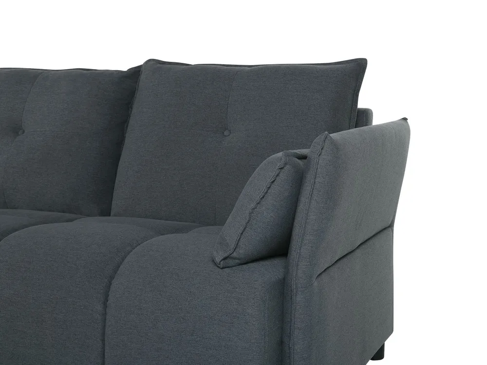 Corner Sofa 4 Seater TOMRA Fabric Graphite Grey Right Hand_848212