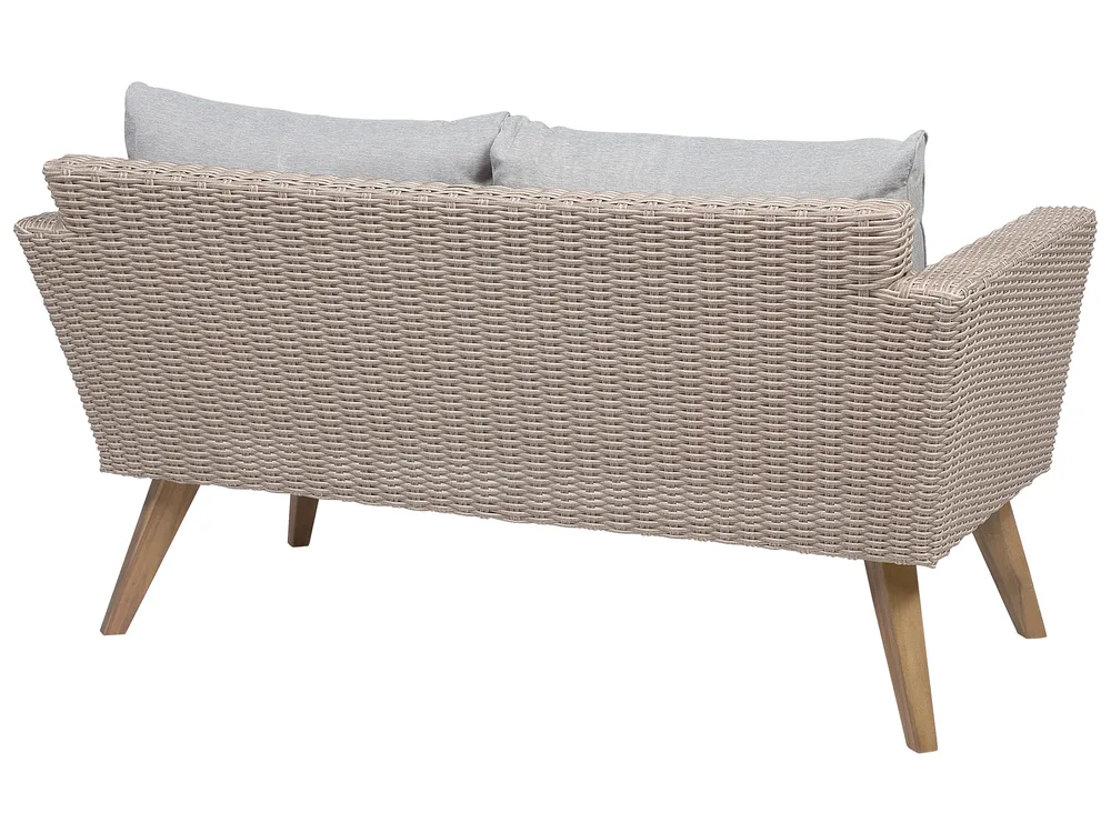 Garden Lounge Set with Table 4 Seater VITTORIA PE Rattan Grey_744961