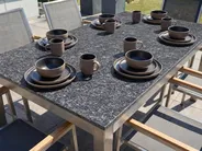 Garden Dining Table GROSSETO 180 cm 90 cm Granite Flamed Graphite Grey_1108438