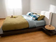 Bed with LED Boucle ZEN 180 x 200 cm (EU Super King) LED Dark Ash Wood_1034094