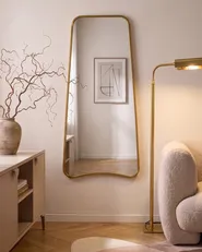 Wall Mirror LEVET 58 cm 122 cm Metal Gold_1113889