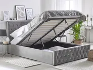 Ottoman Bed AMIENS Velvet Grey 160 x 200 cm (EU King Size)_791253