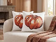 Koristetyyny CURBITA 45 x 45 cm Sametti Beige Kasvikuvio_1178311