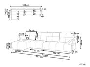 Corner Sofa 4 Seater TOMRA Fabric Graphite Grey Right Hand_848282