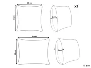 Set of 3 Decorative Cushions PENTACE 30 x 50 cm 45 x 45 cm Cotton Pink Solid_1040537