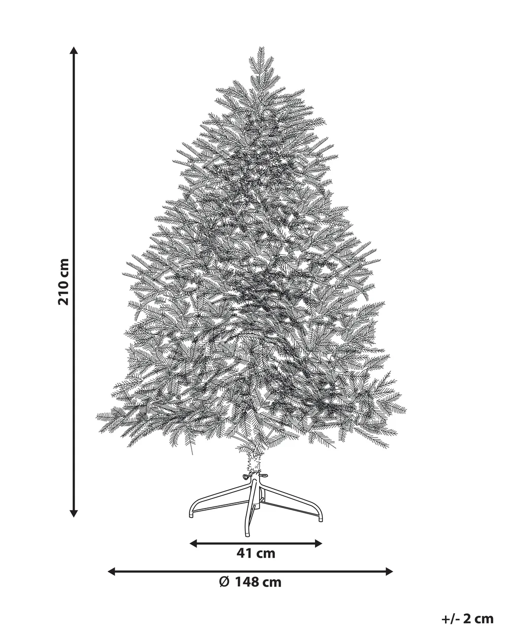 Luminen joulukuusi BRISCO 210 cm Valkoinen_832236