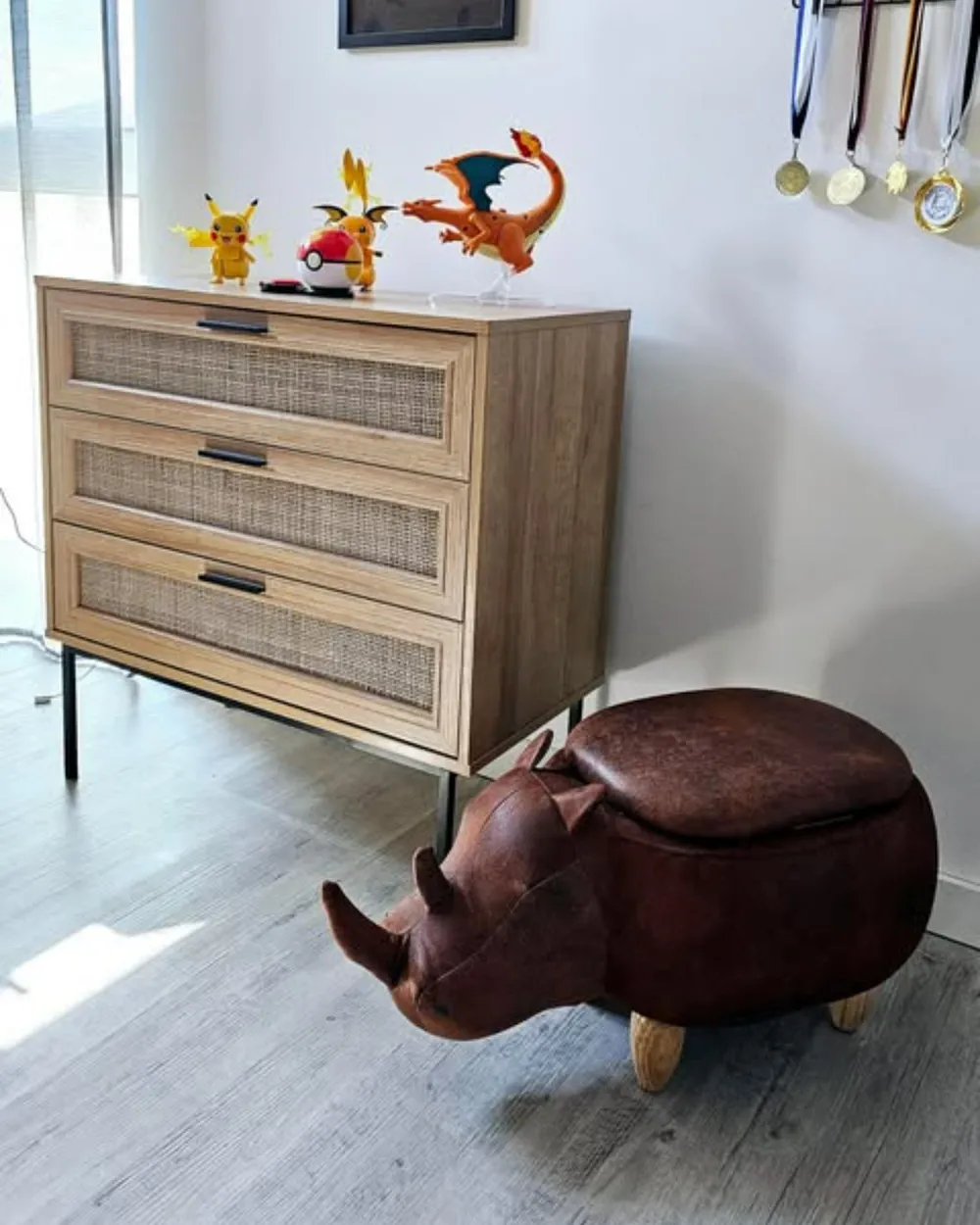 Eläinjakkara säilytystilalla RHINO Sarvikuono Keinonahka Vaaleanruskea_982514