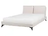 Säng med lamellram Chenille MELLE 160 x 200 cm Ljusbeige