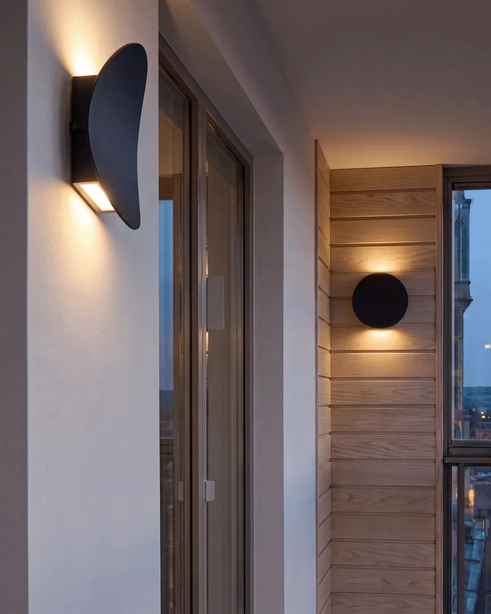 Set of 2 Outdoor LED Wall Lights MEUSSE Black