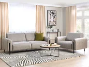 Living Room Set 4 Seater ASKIM Fabric Light Grey_917626