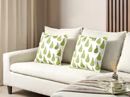 Set of 2 Decorative Cushions TRACHELIUM 45 x 45 cm Green Plant Pattern_877699
