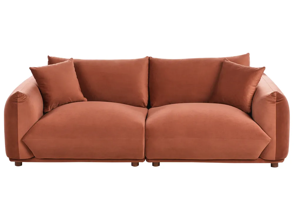 Sofa 3 Seater LUVOS Velvet Golden Brown