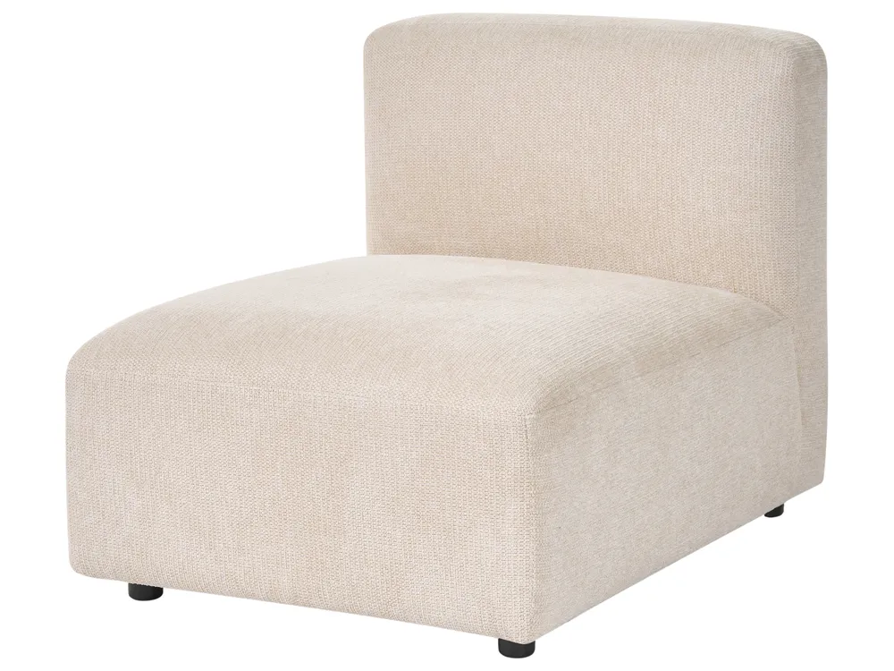 Modular Corner Sofa 3 Seater HEDE with Ottoman Fabric Light Beige Right Hand_1092176