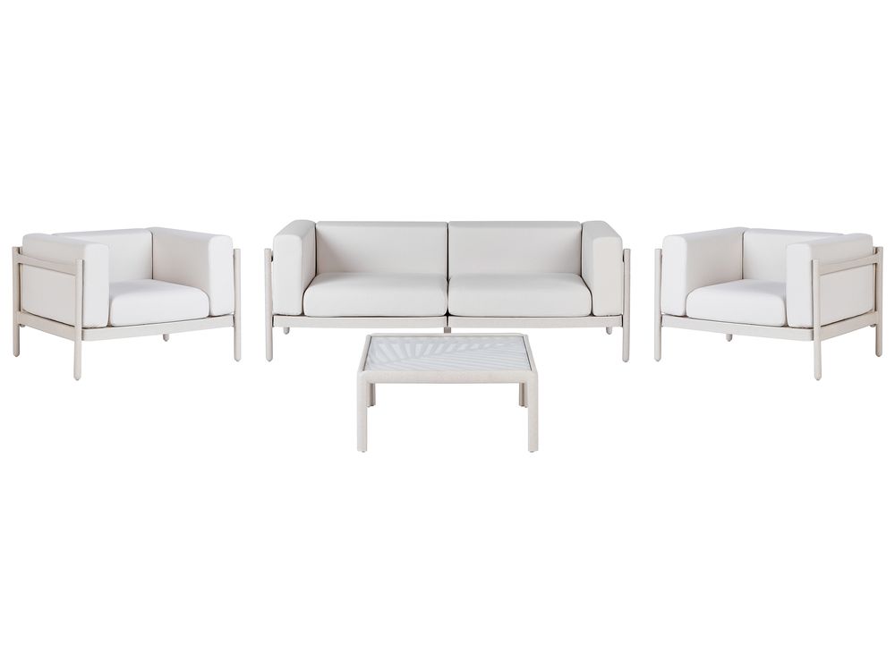 Loungesett til hagen med bord 4-seters FERRETTI Lys beige