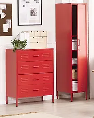 Kommode ENAGO Metall Rød_812236