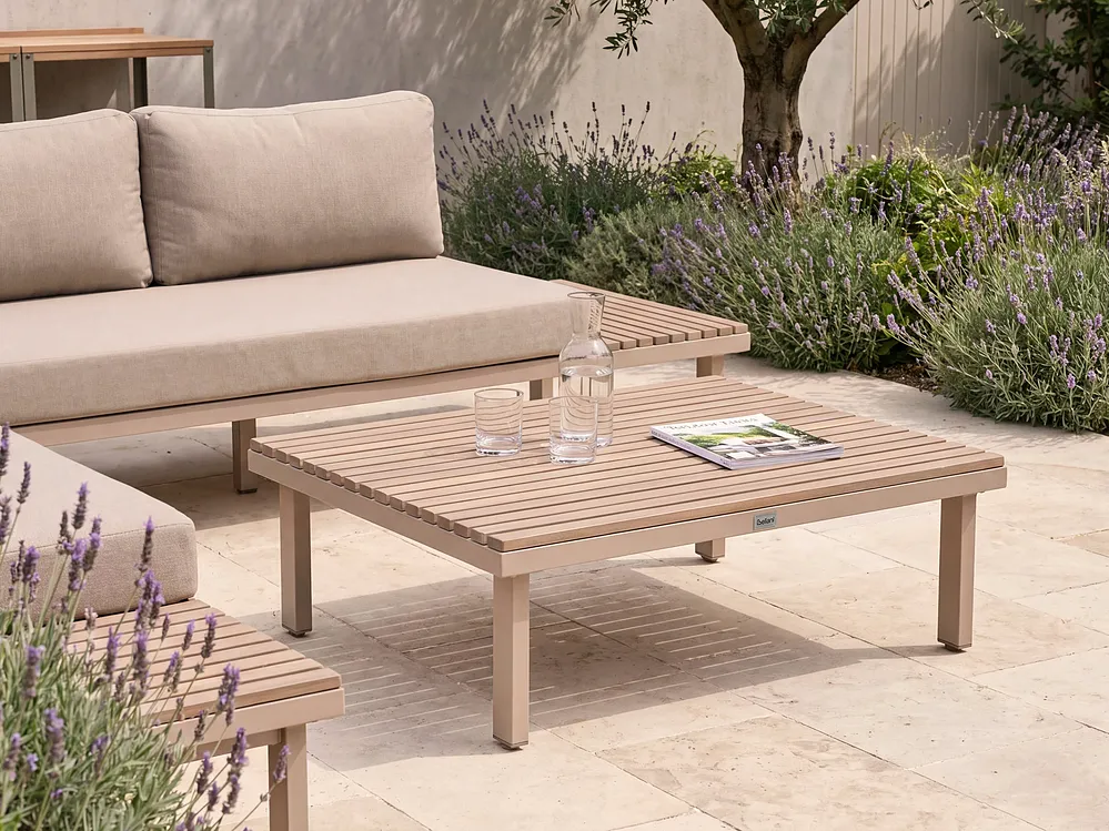 Sofabord til hagen FIVIZZANO 70 cm 90 cm Akasietre Beige