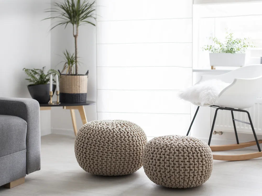 Pouffe CONRAD Cotton Light Beige