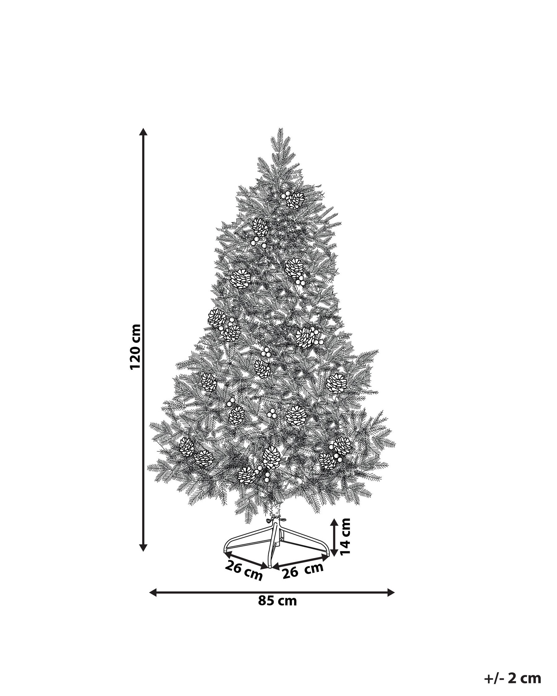 Joulukuusi LED-valo PALOMAR 120 cm Tummanvihreä_813112