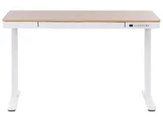 Elektriskt höj- och sänkbart skrivbord KENLY 120 cm 60 cm med USB-port Brun/ Vit_840231