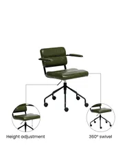 Desk Chair CANDOR Faux Leather Dark Green_1071317