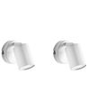 Set of 2 Wall Lamps NYANDO Metal White