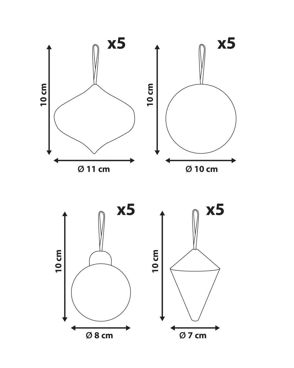 Set med 20 julgransdekorationer JOLSTRA Papper Beige_1030490