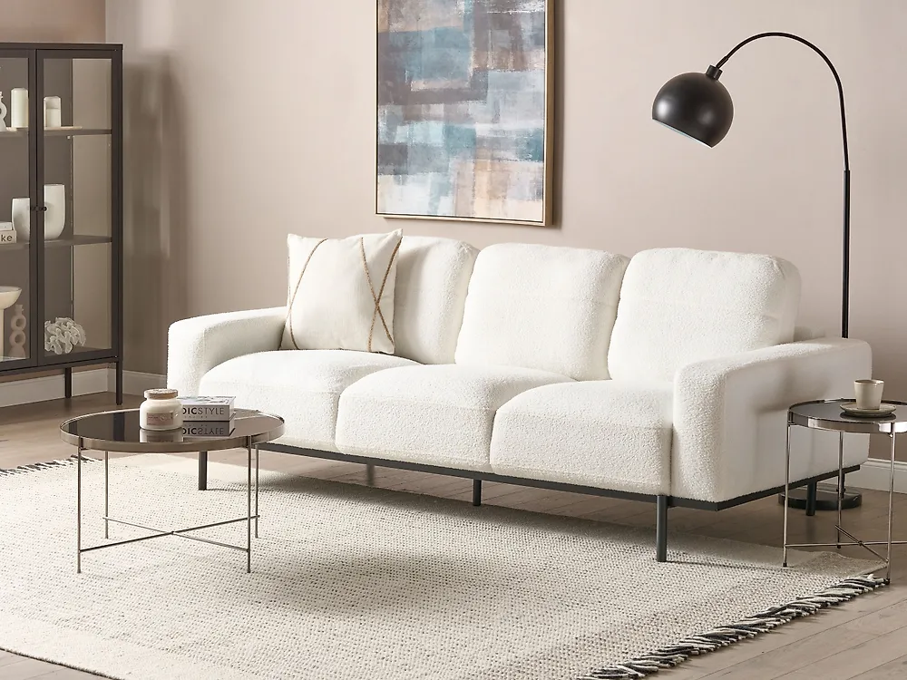 Soffa 3-sits SOVIK Bouclé Off-White_1173695