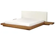 Sänky LED-valolla Buklee ZEN 180 x 200 cm LED-valo Luonnollinen saarniviilu_931243