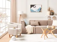 Set of 2 Coffee Tables VALLEY Tempered Glass Light Brown_913430
