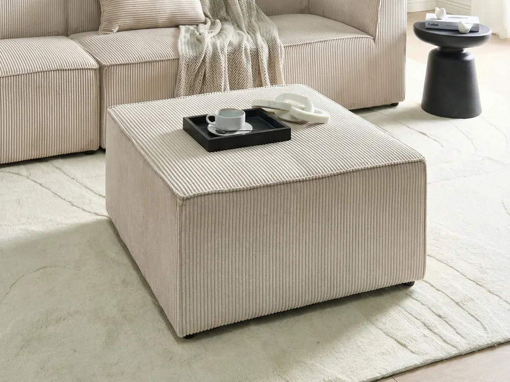 Ottoman LEMVIG Corduroy Beige