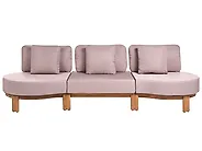 Hagesofa med bord 5-seters ARZELLO Akasietre Lysebrun_1160351