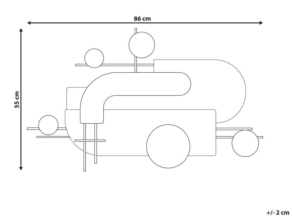 Väggdekoration LUTETIUM Metall 55 cm Svart_843971