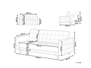 Bäddsoffa 3-sits ABERDEEN Sammet Blågrön_738019