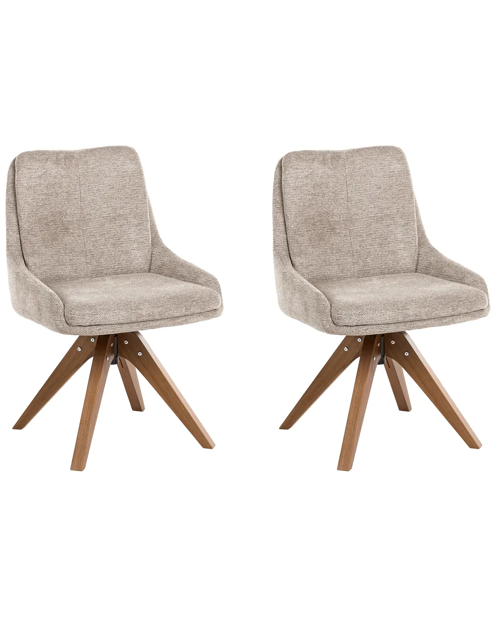 Set of 2 Dining Chairs Swivel DORRIS Fabric Taupe