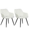 Set of 2 Dining Chairs CASMALIA Velvet Off-White