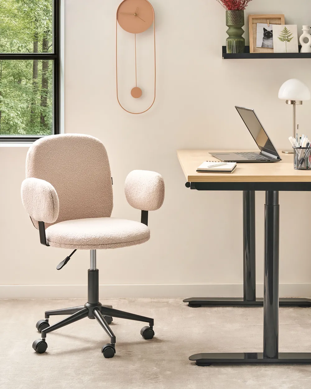 Desk Chair MORAGA Boucle Beige